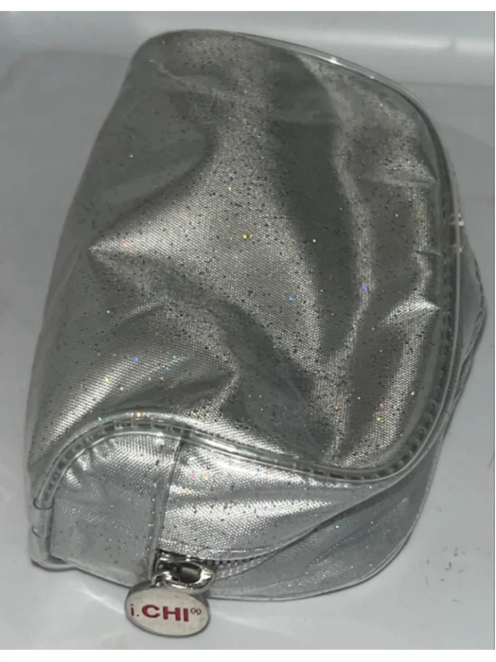 Women's i.CHI Silver Glitter Cosmetic Bag One Size